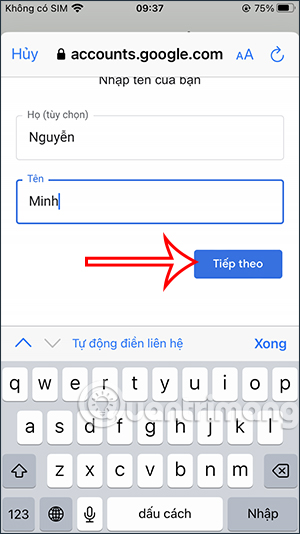 Tên tài khoản Gmail