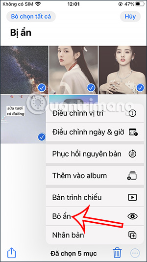 Bỏ ẩn hình ảnh trên iPhone
