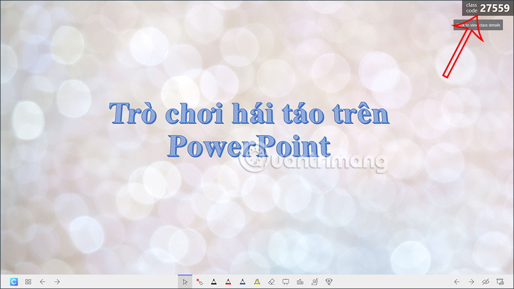 Giao diện trình chiếu trên ClassPoint