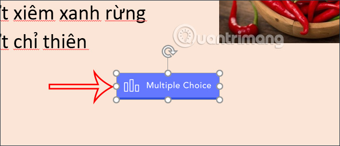 Nút Multiple Choice trên ClassPoint
