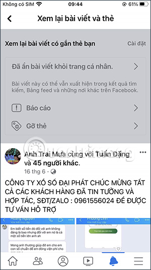 Ẩn bài tag trên Facebook