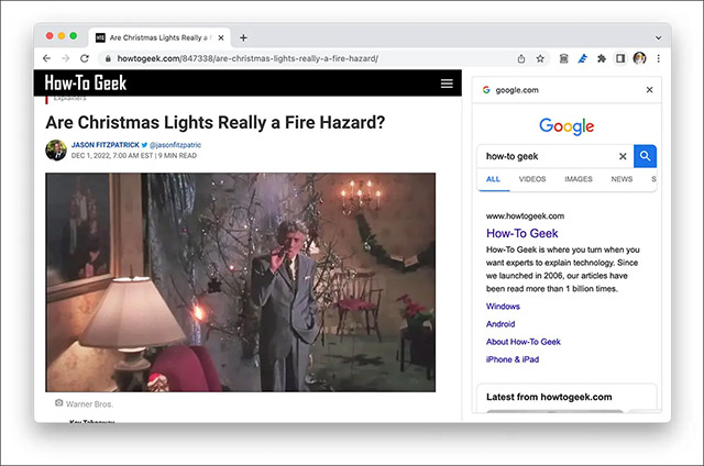 Thanh tìm kiếm sidebar mới trên Google Chrome