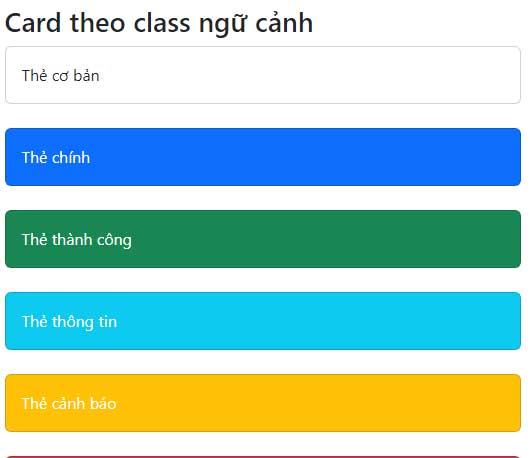 Thẻ theo class trong Bootstrap 5