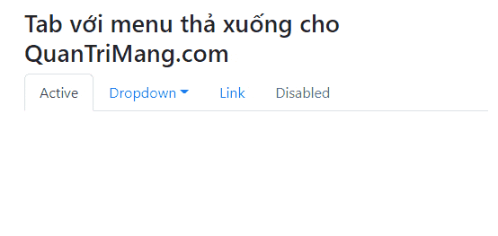 Tab kèm menu thả xuống