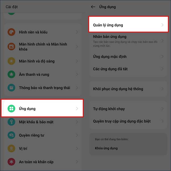 Quản lý ứng dụng trên Android 13