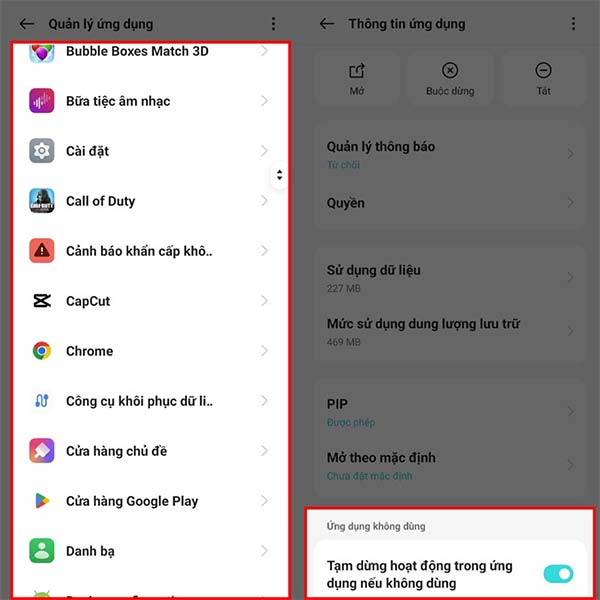 Tắt ứng dụng tự động trên Android 13