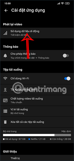 Tiết kiệm dữ liệu trên Netflix