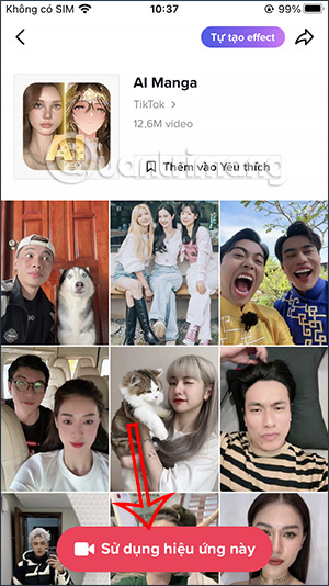 Quay video hiệu ứng AI Manga