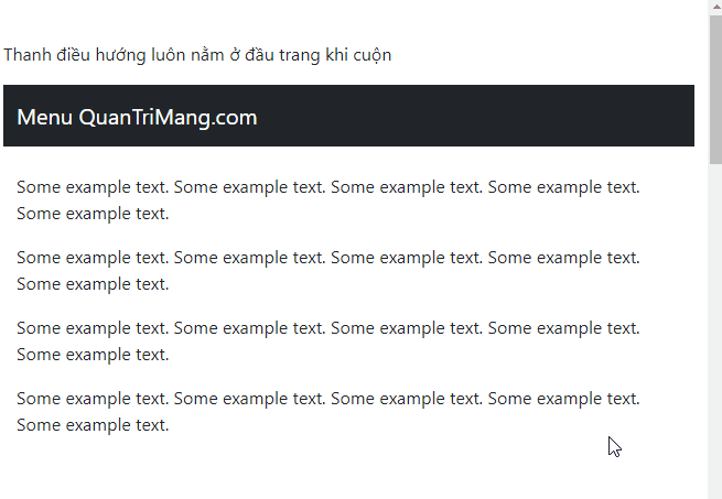 Cố định thanh tìm kiếm ở phía trên cùng