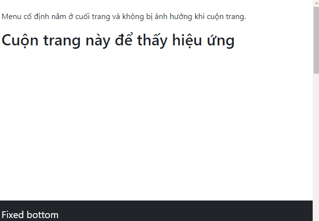 Cố định thanh điều hướng ở phía dưới