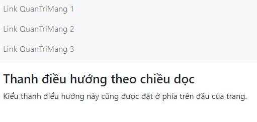 Thanh điều hướng theo chiều dọc trên Bootstrap