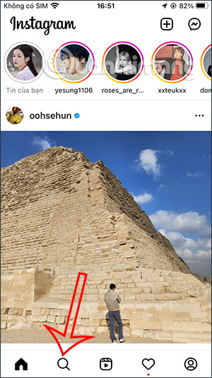 Tìm kiếm trên Instagram