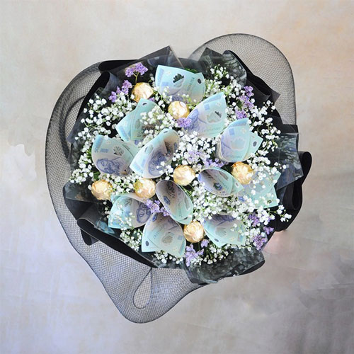 Bó hoa bằng tiền