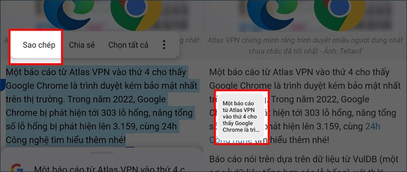 Sao chép nội dung trên Android 