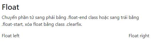 Float trong Bootstrap 5