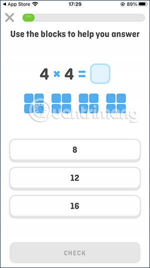 Làm bài tập trên Duolingo Math