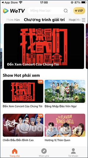 Lựa chọn xem phim trên WeTV