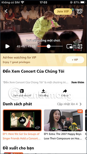 Phụ đề tiếng Việt video trên WeTV
