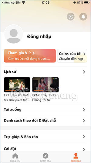 Lịch sử xem phim trên WeTV