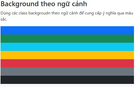 Tiện ích màu nền trong Bootstrap
