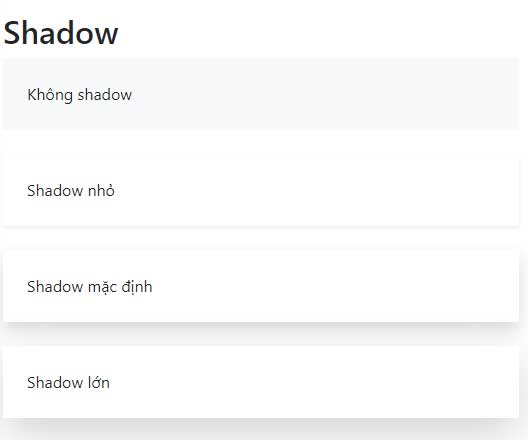 Shadow trong Bootstrap 5