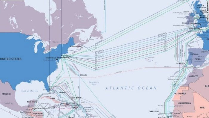 Tuyến cáp quang biển từ Bắc Mỹ.