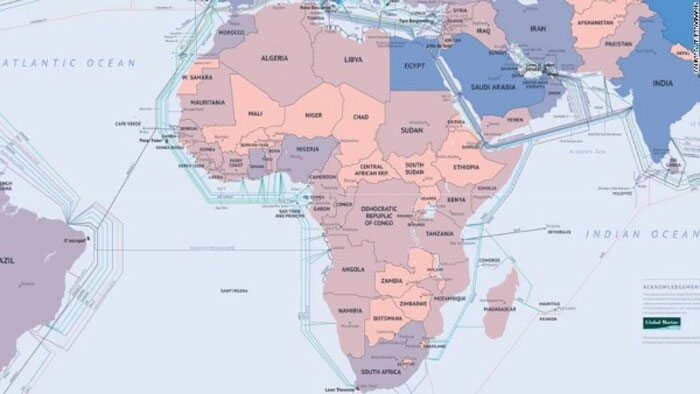 Tuyến cáp biển Châu Phi.