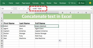 Hàm CONCATENATE: Nối nội dung các ô trong Excel thành văn bản mới