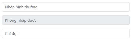 Tính khả dụng của các trường nhập