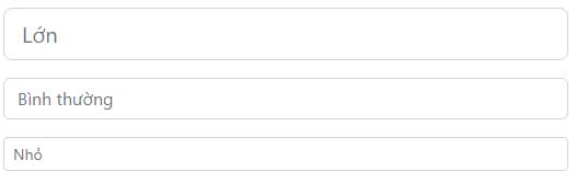 Kích thước biểu mẫu