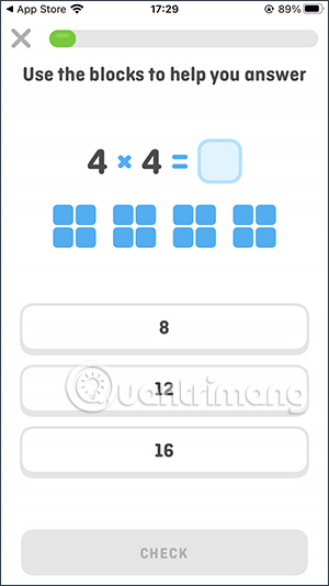 Bài học trên Duolingo Math