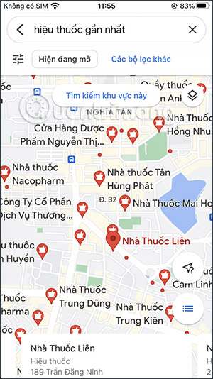 Tìm hiệu thuốc trên Google Maps
