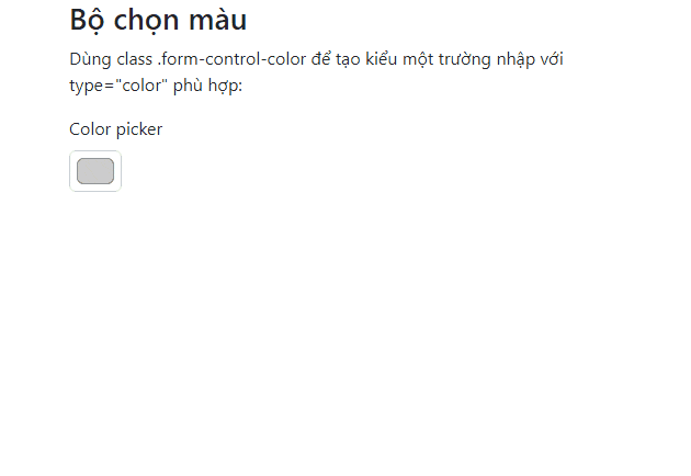 Bộ chọn màu cho biểu mẫu