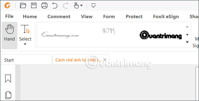 Chọn chữ ký chèn vào PDF 