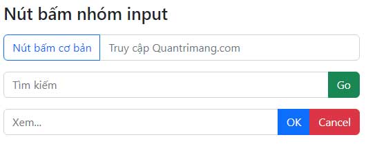 Nhóm nút bấm cho trường nhập