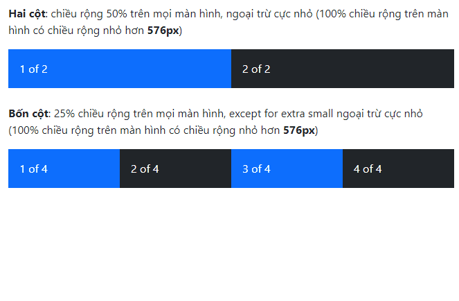 Cột tự động chỉnh kích thước theo màn hình