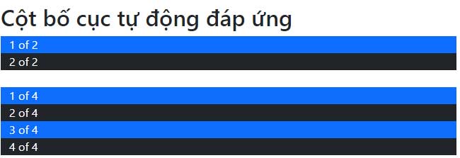 Cột bố cục tự động cho grid medium