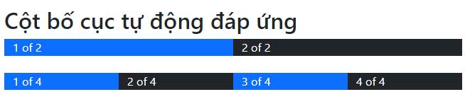 Cột bố cục tự động đáp ứng bằng Bootstrap 5