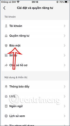 Bảo mật tài khoản TikTok