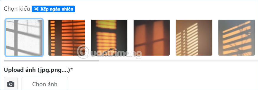 Chọn kiểu vệt nắng