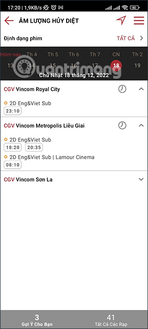 Đặt vé xem phim trên CGV Cinemas
