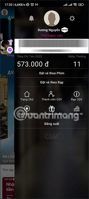 Đăng ký thẻ thành viên CGV Cinemas