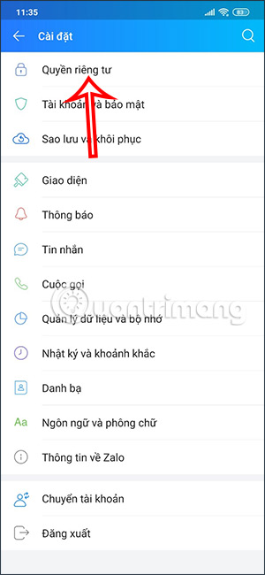 Quyền riêng tư trên Zalo