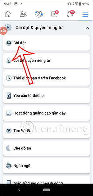 Cài đặt Facebook