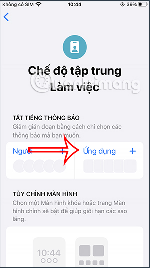 Chọn Ứng dụng điều chỉnh