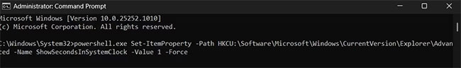 Các lệnh để kích hoạt giây trong Command Prompt