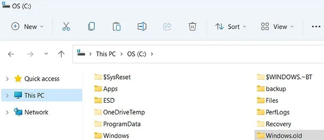 Thư mục Windows.old