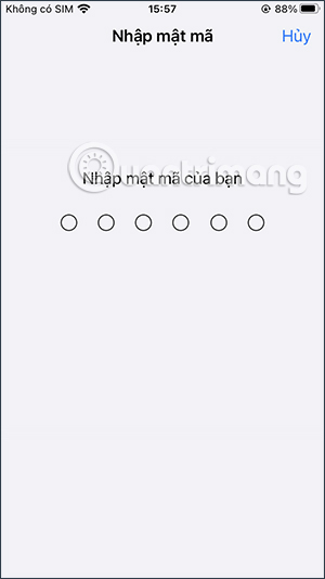 Nhập mật khẩu trên iPhone