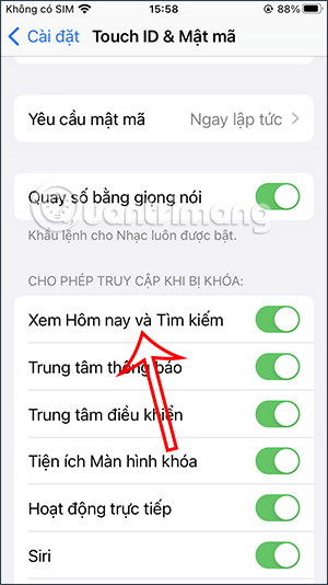 Công cụ Xem hôm nay và Tìm kiếm trên iPhone