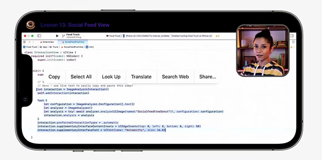 Live Text trong video trên iOS 16